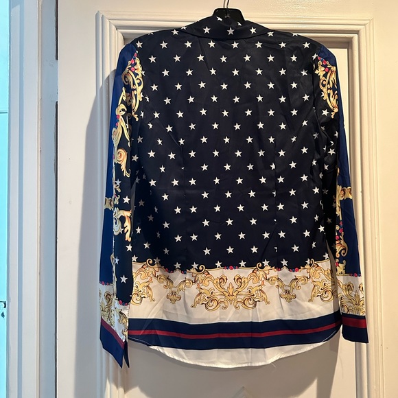 Gorgeous blouse top blogger favorite camisole Barock ornaments gold stripes - Picture 6 of 7